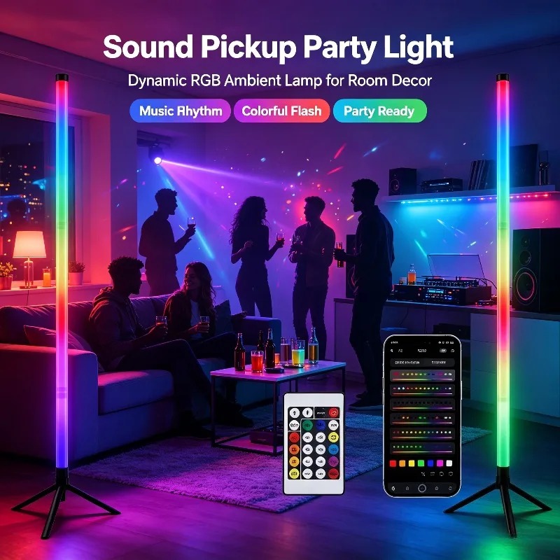 Esports & Gaming Optics Gmbh - 2PCS 120CM RGB Floor Lamp, Sound